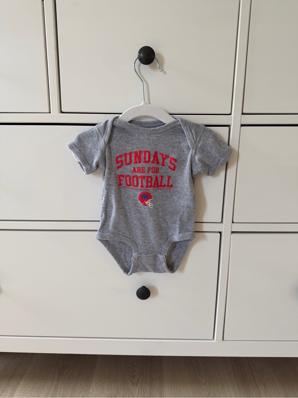 Buffalo Bills Gray 'Sundays Are For Football' Baby Bodysuit
